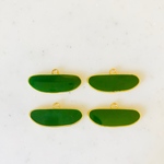 Green Oblong Ellipse Pendant Tops