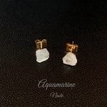 原石ピアス アクアマリン