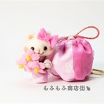 「予約済」小さい巾着★桜を持った猫ちゃん「ｍ様専用」