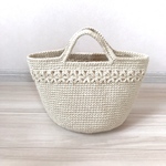 麻ひも マルシェバッグ きなり