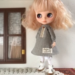 チェックワンピ リカちゃん ブライスサイズ