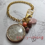 ［Powerstone］BagCharm Moonstone, Rhodochrosite, Rose Quartz,R hodochrosite & Coral