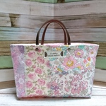 【sale】リバティパッチ＊大きめトート型小物入れ＊ピンク