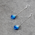 【在庫限り】Silver925　青い結晶　しずくピアス（フック）