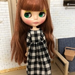 【送料無料】リカちゃん/ブライス   ギンガムチェックワンピース