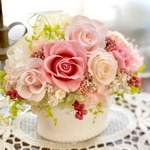プリザーブドフラワー アレンジ シフォンワイドケースラッピング付き 母の日 結婚祝い お誕生日