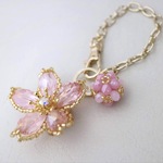 ガラスの桜 バックチャーム（ピンク）