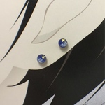  【3043】ぐんじょう白金　月夜　　小さいステンレスピアス 