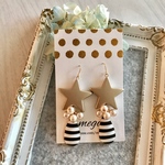 ボーダー柄しずくパーツ✱春ピアス