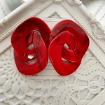 限定SALE♡大ぶり♡アクリルチェーンピアス【レッド】