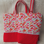 蝶とドットのレッスンバッグ＆シューズバッグ【送料無料＊刺繍名入れ】入園入学準備に