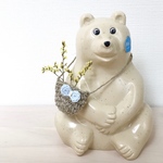 しろくま貯金箱  ちょうちょさん、こんにちは♪ポシェット