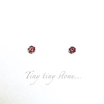 ステンレス ＊tiny tiny stone＊一粒ピンクガーネットのスタッドピアス(金属アレルギー対応・サージカルステンレス・天然石)