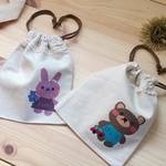 動物とおでかけ🧸 名入れ きんちゃく  春の新作デー2019 名前