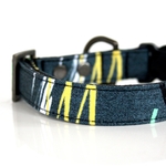 【SALE】Denim Abstract 首輪　小型犬　Sサイズ　アンティークゴールド