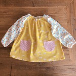 【オーダーのお品】スモック☆サイズ１２５（リボン×サンカクちょうちょ）