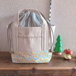 巾着付き★ミニトートバック（黄色いお花） 