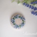 ラベンダーリースの刺繍ブローチ (3.4)