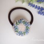 ラベンダーリースの刺繍ヘアゴム (3.4)
