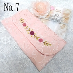 【再販♡ハンドメイド】薔薇刺繍の袱紗(ふくさ)　ピンク　冠婚葬祭　№7