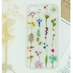 押し花 スマホケース かすみ草 ロベリア ボタニカル柄 iPhone ケース