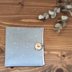 ボックスティッシュ携帯ケース ＊星の綿麻 ストーン ②＊箱ティッシュ携帯ケース /ボックスティッシュケース 携帯