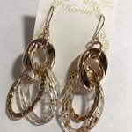 Harun♡ゴールドフープ×クリアフープピアス♡イヤリング可