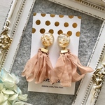 【再販✩.*˚】ピンクベージュカラータッセル✱春ピアス