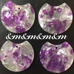 ６個　シェル入り　穴あり　アクリル　パーツ　素材　材料　金具　ピアス　イヤリング　アクセサリー　資材　チャーム　カン付き