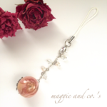 【keitankeee様ご予約品】botanical zakka～ピンクローズのストラップ～