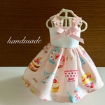リカちゃん ケーキ柄ワンピースドレス♡再販♡