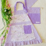 110~130cm　ペガサスのメルヘンチックなエプロンセット（パープル）　