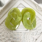 ★SALE★大ぶり♡アクリルチェーンピアス【ガラスグリーン】