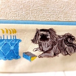 YUWAコットン 犬柄コンパクトポーチ
