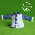 Stripe & Denim 長袖シャツ：オビツ11サイズ  