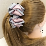 BIGリボン バナナクリップ Grey×Pink