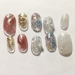 size.S 大人ニュアンス ネイルチップ  ショートオーバル