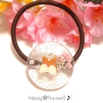 コーギーのお尻が可愛い💓flowerパールのキラキラ✴️ヘアゴム❤️✨ 送料無料 犬 花 春 限定 プレゼント ラッピング