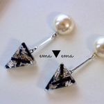black &silverピアス/イヤリング