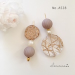 No.A528 *⑅︎୨୧ラベンダー ×クリアストーン  ピアス / イヤリング