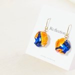 『kusha-kusha』小ぶりピアス/イヤリング(orange&blue)