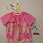 120ｻｲｽﾞ 《女の子》  かわいい花柄               半袖スモック