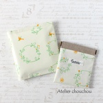 【ari＊様オーダー品】ブックカバー型ボックスティッシュケース＆携帯ごみ入れ(北欧風リース・ホワイト)