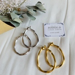 drop ring  earring＊ツイストしずく形のワンタッチフープイヤリング 