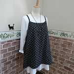 **黒の小花柄*エプロンチュニック**