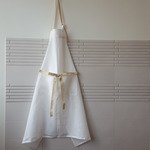 極上リネンエプロン カフェ風 linen apron(ホワイト)