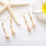 天然シェルピアス(ホワイト）