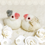 白文鳥さんのウェディングドール｜羊毛フェルト 結婚式 ウェルカムドール 夫婦 幸せ