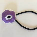 刺繍くるみボタンヘアゴム