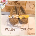 new!!【22.5～24.5cm】ナチュフラワーリボンモカシン